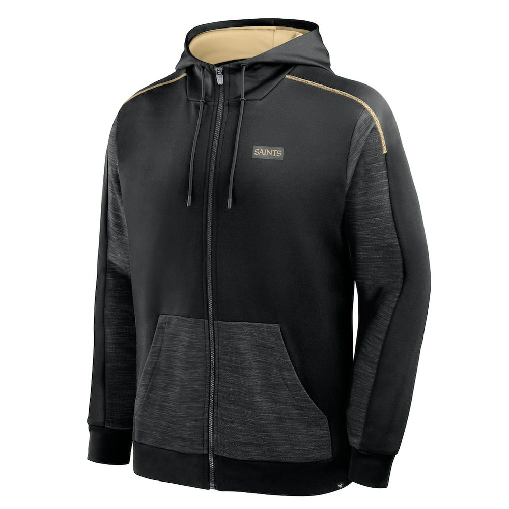 New Orleans Saints Checkdown Pass Full-Zip Hoodie - Black for sale