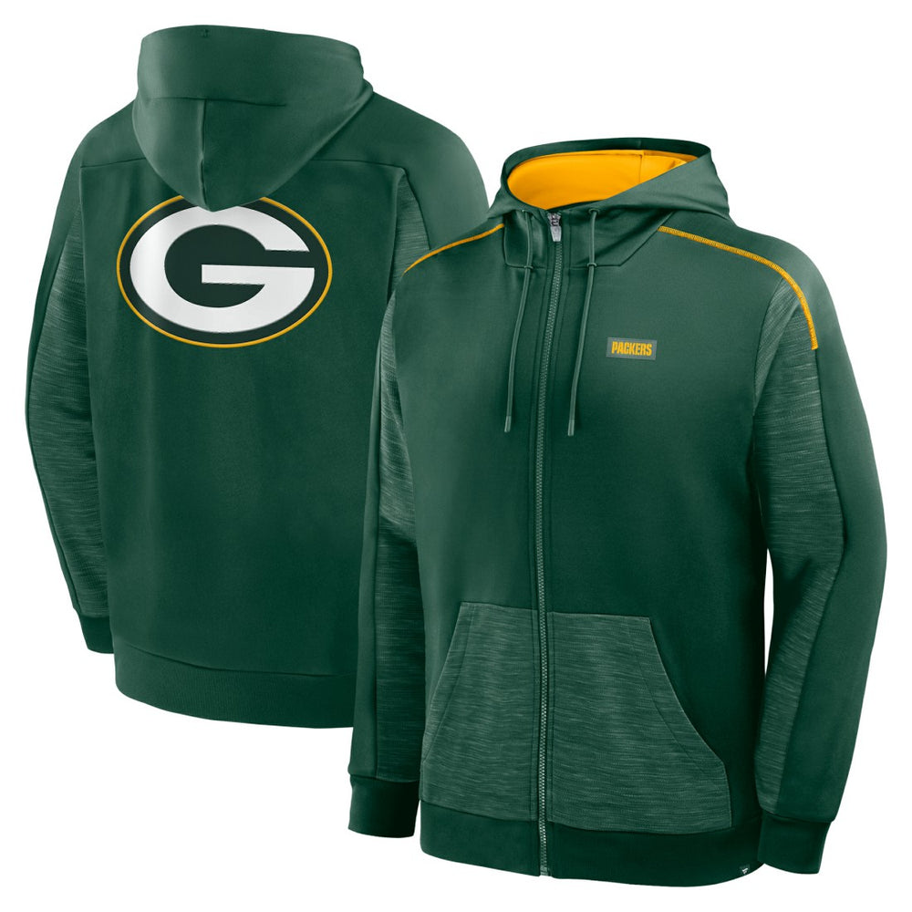 Green Bay Packers Checkdown Pass Full-Zip Hoodie - Green sale