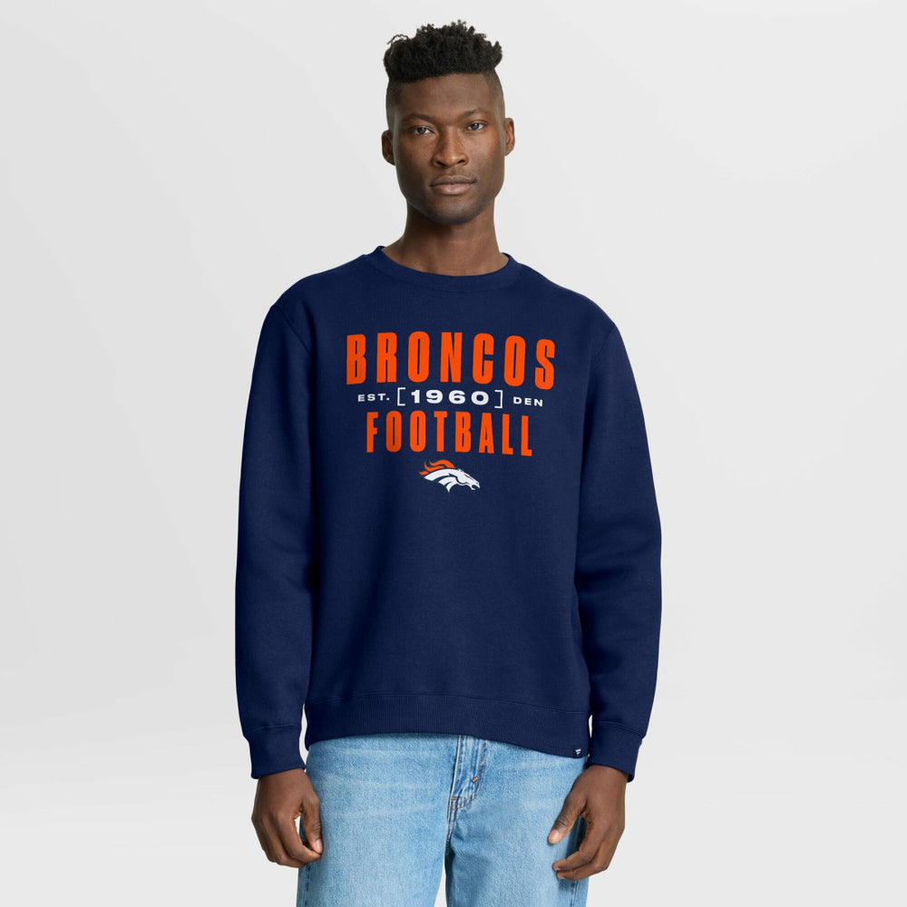 Denver Broncos Powerful Throw Legacy Pullover Sweatshirt - Navy on sale