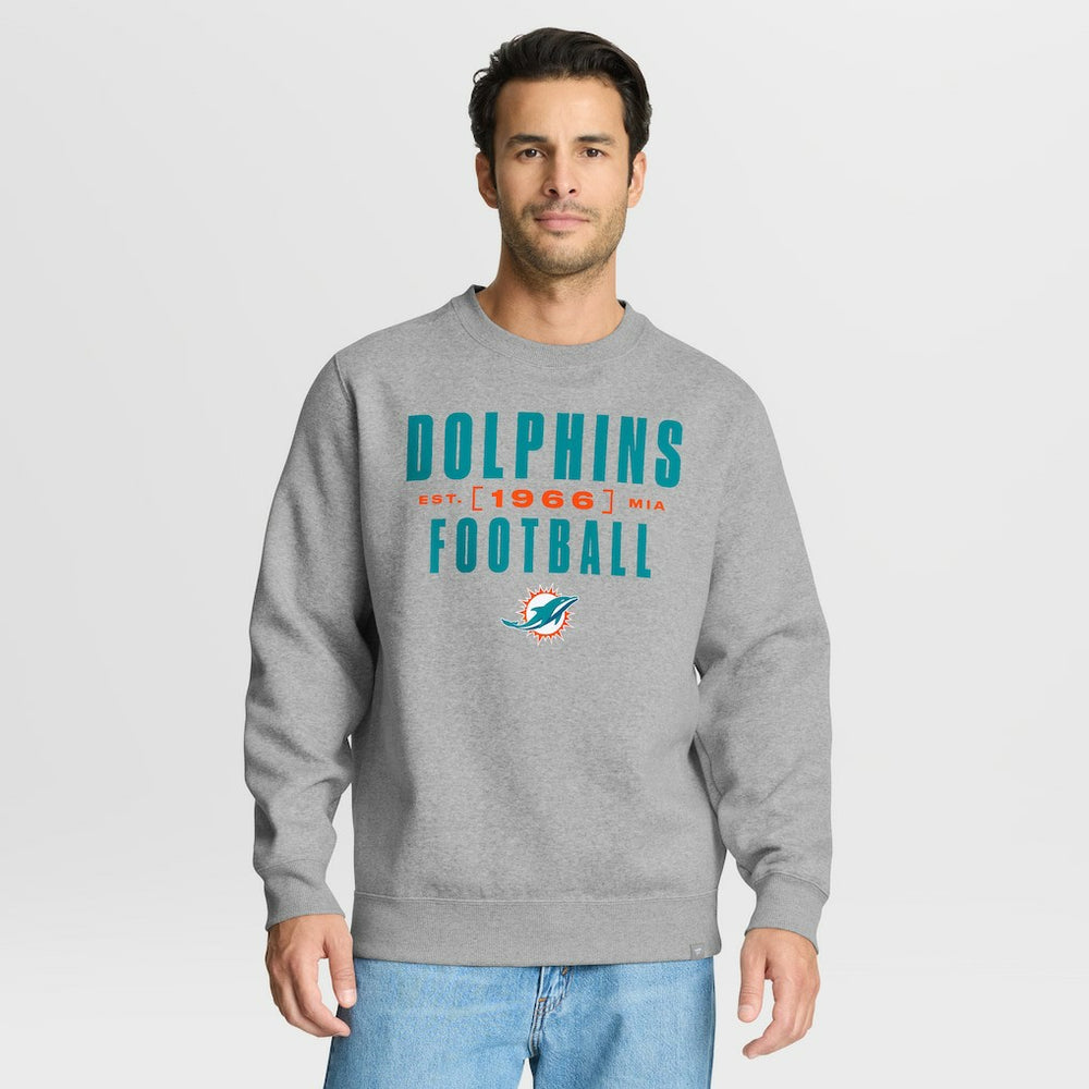 Miami Dolphins Powerful Throw Legacy Pullover Sweatshirt - Heather Gray discount