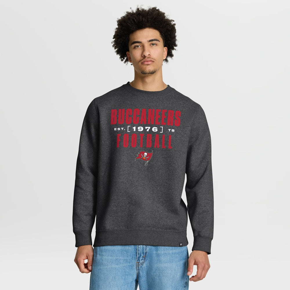 Tampa Bay Buccaneers Powerful Throw Legacy Pullover Sweatshirt - Heather Pewter online