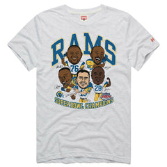 Los Angeles Rams Homage Unisex Super Bowl XXXIV Champs Player Graphic Tri-Blend T-Shirt - Ash discount