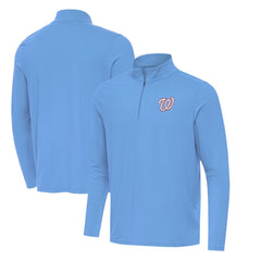 Washington Nationals Antigua Intent Quarter-Zip Top Powder Blue