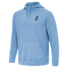 Seattle Mariners Antigua Cloud Pullover Hoodie Heather Powder Blue