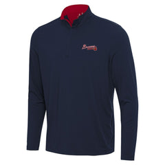 Atlanta Braves Antigua Content Quarter-Zip Top Navy
