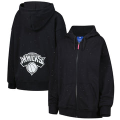 New York Knicks Terez Women's Oversized Allover Gemstone Full-Zip Hoodie - Black sale
