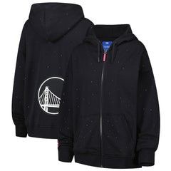 Golden State Warriors Terez Women's Oversized Allover Gemstone Full-Zip Hoodie sale - Black on sale