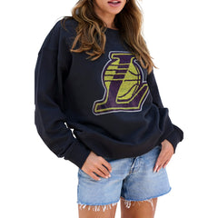 Los Angeles Lakers Terez Women's Gemstone Logo Pullover Sweatshirt - Black shop