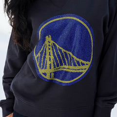 Golden State Warriors Terez Women's Gemstone Logo Pullover Sweatshirt sale - Black outlet