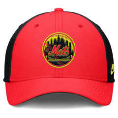 New York Mets Neon 90s Rise SwooshFlex Hat Crimson/Black