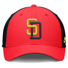 San Diego Padres Neon 90s Rise SwooshFlex Hat Crimson/Black