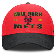 New York Mets Neon 90s Rise Adjustable Hat Crimson/Black