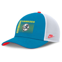 New York Yankees Neon 90s Rise Structured Performance Adjustable Trucker Hat Blue