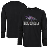 Baltimore Ravens '47 Rise and Conquer Franklin Long Sleeve T-Shirt - Black outlet