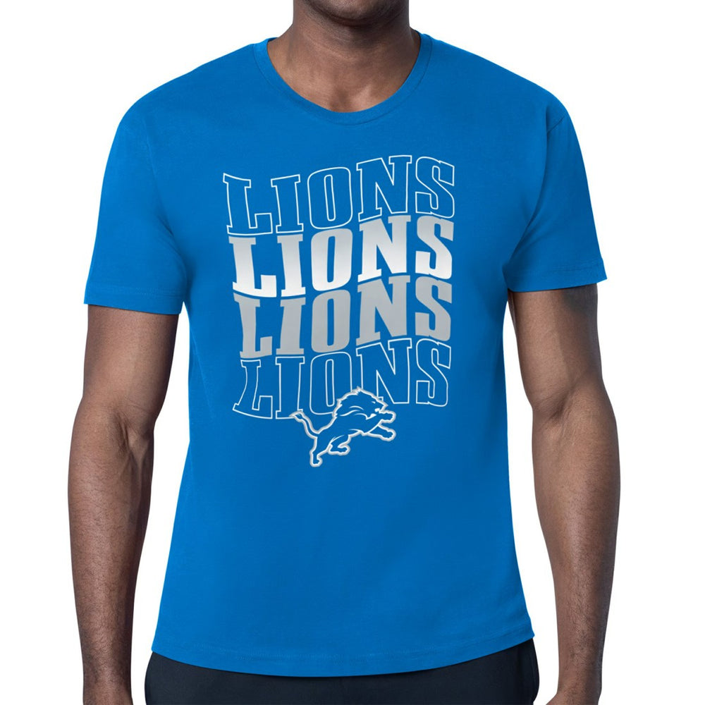 Detroit Lions Starter Four Team Name Retro Logo T-Shirt - Blue for sale