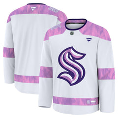Seattle Kraken Fanatics 2024 Hockey Fights Cancer Practice Jersey - White Jerseys
