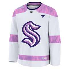 Seattle Kraken Fanatics 2024 Hockey Fights Cancer Practice Jersey - White Jerseys