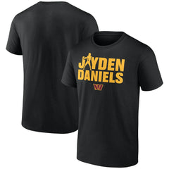 Jayden Daniels Washington Commanders Play Motion T-Shirt - Black discount