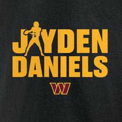 Jayden Daniels Washington Commanders Play Motion T-Shirt - Black discount