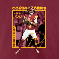 Jayden Daniels Washington Commanders Player Frame T-Shirt - Burgundy discount