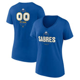 Buffalo Sabres Women's Personalized Name & Number Midfielder V-Neck T-Shirt - Royal T-shirts