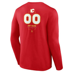 Calgary Flames Personalized Name & Number Midfielder Long Sleeve T-Shirt - Red T-shirts