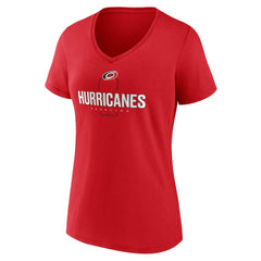 Carolina Hurricanes Women's Personalized Name & Number Midfielder V-Neck T-Shirt - Red T-shirts