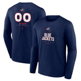 Columbus Blue Jackets Personalized Name & Number Midfielder Long Sleeve T-Shirt - Navy T-shirts