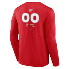 Detroit Red Wings Personalized Name & Number Midfielder Long Sleeve T-Shirt - Red T-shirts