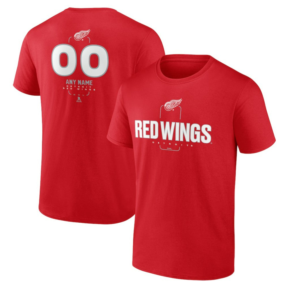 Detroit Red Wings Personalized Name & Number Midfielder T-Shirt - Red T-shirts