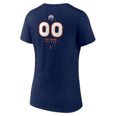 Edmonton Oilers Women's Personalized Name & Number Midfielder V-Neck T-Shirt - Navy T-shirts