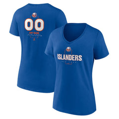 New York Islanders Women's Personalized Name & Number Midfielder V-Neck T-Shirt - Royal T-shirts