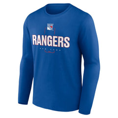 New York Rangers Personalized Name & Number Midfielder Long Sleeve T-Shirt - Blue T-shirts