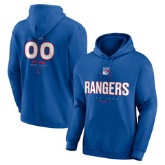 New York Rangers Personalized Name & Number Midfielder Pullover Hoodie - Blue Hoodies