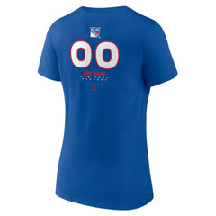 New York Rangers Women's Personalized Name & Number Midfielder V-Neck T-Shirt - Blue T-shirts