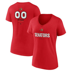 Ottawa Senators Women's Personalized Name & Number Midfielder V-Neck T-Shirt - Red T-shirts