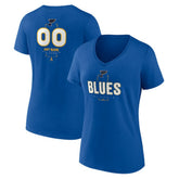 St. Louis Blues Women's Personalized Name & Number Midfielder V-Neck T-Shirt - Blue T-shirts