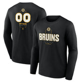 Boston Bruins Personalized Name & Number Midfielder Long Sleeve T-Shirt - Black T-shirts