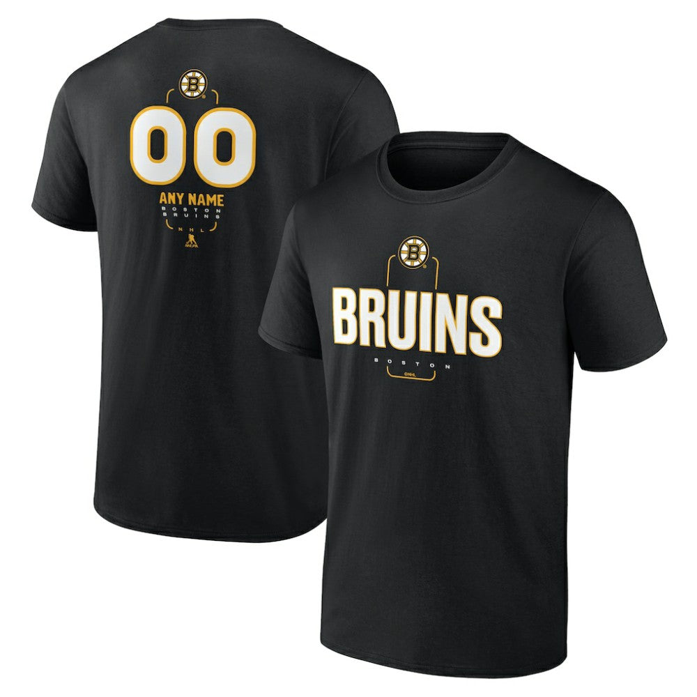 Boston Bruins Personalized Name & Number Midfielder T-Shirt - Black T-shirts