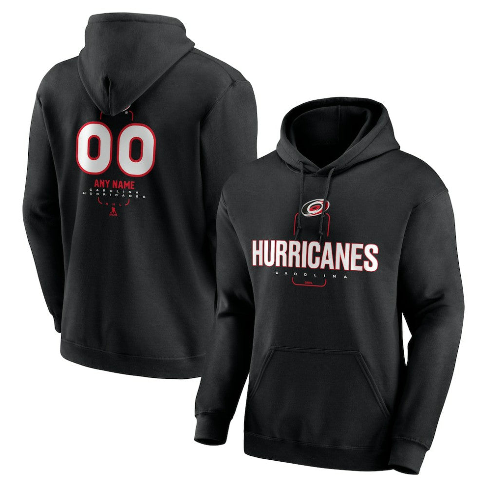 Carolina Hurricanes Personalized Name & Number Midfielder Pullover Hoodie - Black Hoodies
