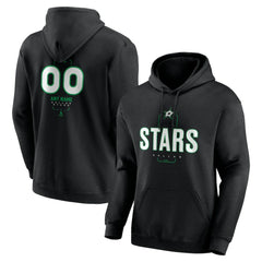 Dallas Stars Personalized Name & Number Midfielder Pullover Hoodie - Black Hoodies