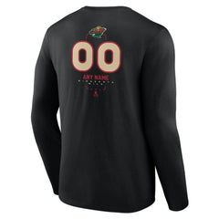 Minnesota Wild Personalized Name & Number Midfielder Long Sleeve T-Shirt - Black T-shirts