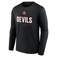 New Jersey Devils Personalized Name & Number Midfielder Long Sleeve T-Shirt - Black T-shirts