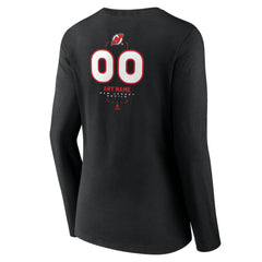 New Jersey Devils Women's Personalized Name & Number Midfielder Long Sleeve V-Neck T-Shirt - Black T-shirts