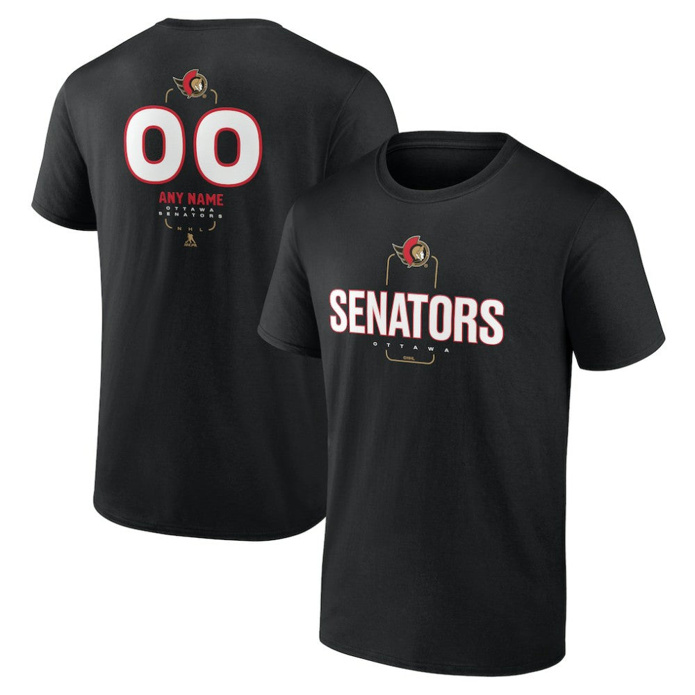 Ottawa Senators Personalized Name & Number Midfielder T-Shirt - Black T-shirts