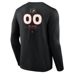 Philadelphia Flyers Personalized Name & Number Midfielder Long Sleeve T-Shirt - Black T-shirts