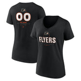 Philadelphia Flyers Women's Personalized Name & Number Midfielder V-Neck T-Shirt - Black T-shirts