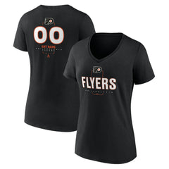 Philadelphia Flyers Women's Personalized Name & Number Midfielder V-Neck T-Shirt - Black T-shirts