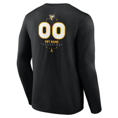 Pittsburgh Penguins Personalized Name & Number Midfielder Long Sleeve T-Shirt - Black T-shirts