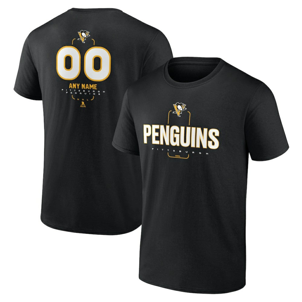 Pittsburgh Penguins Personalized Name & Number Midfielder T-Shirt - Black T-shirts